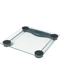 Homeware Personenwaage , Klar, Schwarz, Edelstahlfarben , Metall, Kunststoff, Glas , 28x2.5x28 cm , RoHS, Ce , 4 Sensoren, LCD-Display, automatisches Ein-/Ausschalten , Freizeit & Co, Wellness & Gesundheit, Gesundheit