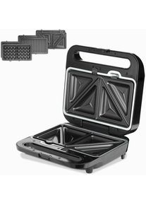 Monzana Sandwich Grill 3in1 Black/Silver 1000W