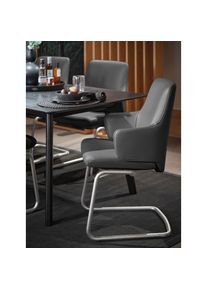 stressless , Polsterstuhl &raquo;Laurel&laquo; () Low Back mit Armlehne, Gr&ouml;&szlig;e L, mit Beinen aus Stahl in Chrom matt, grey BATICK + Chrom matt, Leder BATICK: 