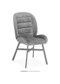 OMG Design, Esszimmerstuhl &raquo;Canberra&laquo; (Set) 1 Stk.Esszimmerstuhl, pflegeleichter Samtvelour Bezug, Anthracite + Schwarz, Polyester, B/H/T: 51 cm x 94 