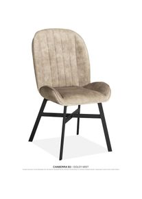 OMG Design, Esszimmerstuhl &raquo;Canberra&laquo; (Set) 1 Stk.Esszimmerstuhl, pflegeleichter Samtvelour Bezug, Mist + Schwarz, Polyester, B/H/T: 51 cm x 94 cm x 