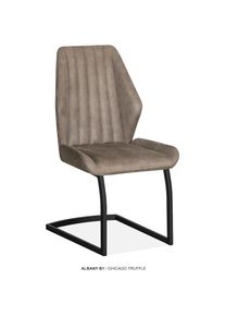 OMG Design, Esszimmerstuhl &raquo;Albany&laquo; (Set) 1 Stk.Esszimmerstuhl, pflegeleichter Bezug, Truffle + Schwarz, Polyester, B/H/T: 51 cm x 98 cm x 62 cm, 