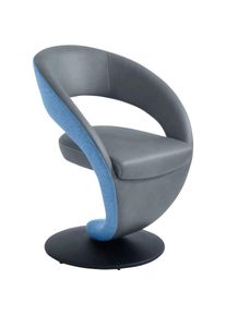 K+w Komfort & Wohnen K+W Komfort & Wohnen, Drehstuhl &raquo;Wave&laquo; () Design-Drehstuhl, Drehteller in Metall schwarz, Farbkombination, aqua 54/azure 54 + schwarz, B/H/T: 62 cm x 