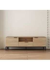 OTTO home , TV-Board »Jorinde« Melaminoberfläche, flexibler Stauraum und robustes Metallgestell , natur