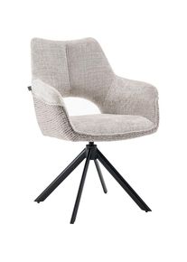 Home Affaire, Drehstuhl &raquo;Calmo&laquo; () 1 Stk.tolle Optik, beige + schwarz, Metall, Polyester, B/H/T: 61 cm x 50 cm, beige + schwarz