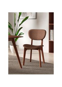 Inosign , Stuhl &raquo;COZY Made in Italy&laquo; (Set) 2 Stk.Gestell in Buche, Kirsch- oder Nussbaum, Massivholz, Design Stuhl , tabac + nuss