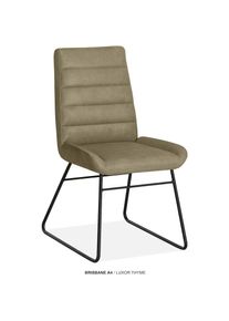 OMG Design, Esszimmerstuhl &raquo;Brisbane&laquo; (Set) 2 Stk.Esszimmerstuhl, pflegeleichter Bezug, Thyme + Schwarz, Polyester, B/H/T: 51 cm x 93 cm x 61,5 cm, 