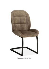 OMG Design, Esszimmerstuhl &raquo;Canberra&laquo; (Set) 1 Stk.Esszimmerstuhl, pflegeleichter Samtvelour Bezug, Latte + Schwarz, Polyester, B/H/T: 51 cm x 95,5 cm 