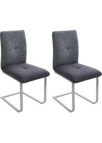 K+w Komfort & Wohnen K+W Komfort & Wohnen , Freischwinger &raquo;Giacomo II&laquo; (Set) 2 Stk.mit Metallgriff am R&uuml;cken, Sitz und R&uuml;cken gesteppt in Materialmix , anthrazit +...