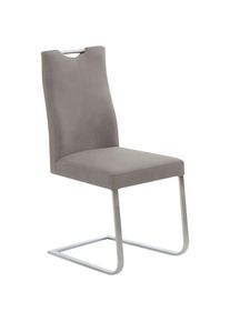 K+w Komfort & Wohnen K+W Komfort & Wohnen , Freischwinger &raquo;6194&laquo; () mit praktischem Griff oben am R&uuml;cken, Gestell aus Edelstahl , hellgrau 83 + Edelstahlfarbig