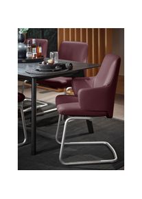 stressless , Polsterstuhl &raquo;Laurel&laquo; () Low Back mit Armlehne, Gr&ouml;&szlig;e L, mit Beinen aus Stahl in Schwarz matt , bordeaux BATICK + Schwarz matt