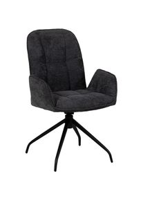 OMG Design, Esszimmerstuhl &raquo;Cooper&laquo; (Set) 2 Stk.Drehstuhl mit auto-return, Armlehnenstuhl, Anthracite + Schwarz, Polyester, B/H/T: 58 cm x 92 cm x 63 
