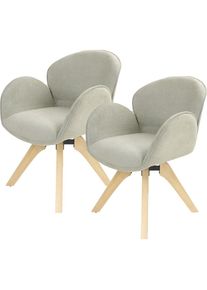 Tom Tailor HOME, Armlehnstuhl &raquo;WINGS ARMCHAIR&laquo; (Set) 2 Stk.mit Armlehnen, drehbar, R&uuml;ckholfunktion, Massivholzgestell, Soft Nature/Rubberwood + 