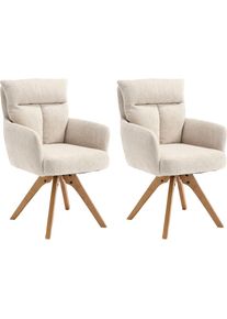 Home Affaire, Esszimmerstuhl &raquo;Monaco, TOPSELLER!&laquo; (Set) 2 Stk.verschiedene Gestelle w&auml;hlbar, Belastbar bis 120 Kg, creme + natur, Boucle, B/H/T: 59 cm