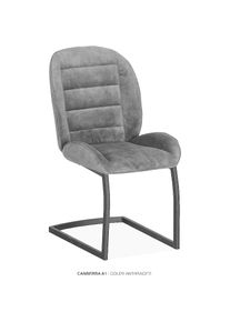 OMG Design, Esszimmerstuhl &raquo;Canberra&laquo; (Set) 1 Stk.Esszimmerstuhl, pflegeleichter Samtvelour Bezug, Anthracite + Schwarz, Polyester, B/H/T: 51 cm x 