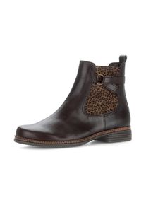 Gabor , Chelseaboots , Blockabsatz, Stiefelette, Businessmode mit Stretcheinsatz , dunkelbraun-leo , 41 , 41 , Chelseaboots mit seitlichem...