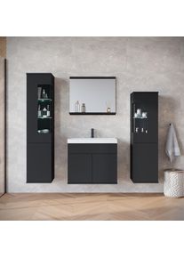 Inosign, Badm&ouml;bel-Set &raquo;Kenia&laquo; Set, 5 Stk. tlg., graphite schwarz matt, ABS-Kunststoff, Hartfaserplatte, Holzwerkstoff, B/H/T: 120,4 cm cm x 133 cm cm 