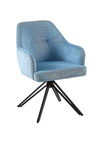 Home Affaire , Esszimmerstuhl &raquo;Alaro&laquo; () 2 Stk.mit Drehfunktion, Armlehnstuhl , hellblau + schwarz