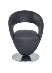 K+w Komfort & Wohnen K+W Komfort & Wohnen, Drehstuhl &raquo;Wave&laquo; () Design-Drehstuhl, Drehteller in Metall edelstahloptik, Farbkombination, asphalt 88/grey 84 + edelstahloptik,