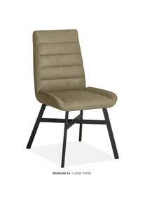 OMG Design, Esszimmerstuhl &raquo;Brisbane&laquo; (Set) 1 Stk.Esszimmerstuhl, pflegeleichter Bezug, Thyme + Schwarz, Polyester, B/H/T: 51 cm x 93 cm x 61,5 cm, 