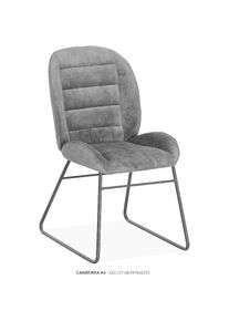 OMG Design, Esszimmerstuhl &raquo;Canberra&laquo; (Set) 2 Stk.Esszimmerstuhl, pflegeleichter Samtvelour Bezug, Anthracite + Schwarz, Polyester, B/H/T: 51 cm x 