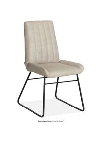 OMG Design, Esszimmerstuhl &raquo;Brisbane&laquo; (Set) 2 Stk.Esszimmerstuhl, pflegeleichter Bezug, Sand + Schwarz, Polyester, B/H/T: 51 cm x 93 cm x 61,5 cm, 