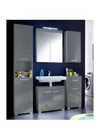 Welltime, Badm&ouml;bel-Set &raquo;Avena&laquo; Set, 5 Stk. tlg., grau matt/grau Hochglanz, grau matt/grau Hochglanz