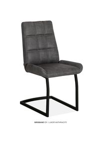 OMG Design, Esszimmerstuhl &raquo;Brisbane&laquo; (Set) 2 Stk.Esszimmerstuhl, pflegeleichter Bezug, Anthracite + Schwarz, Polyester, B/H/T: 51 cm x 94,5 cm x 61 