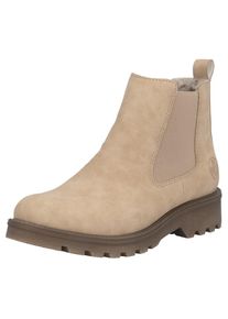 Rieker , Chelseaboots , Schlupfboots, Stiefelette, Blockabsatz, mit kuscheligem Warmfutter , hellbeige , 38 , 38 , Chelseaboots mit...