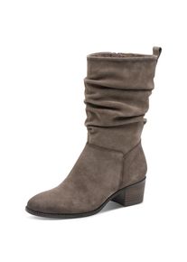 Tamaris , Stiefel , Blockabsatz, Kurzstiefel mit Falten am slouchy Schaft , taupe , 41 , 41 , Kurzstiefel im coolen Western-Look