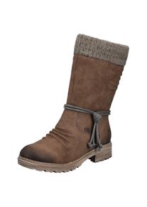 Rieker , Winterstiefel , Winterboots, Blockabsatz, TEX-Membran, mit gestricktem Schaftrand , braun-beige , 39 , 39 , Mit wasserabweisender TEX-Membran