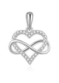 Beneto, Kettenanhänger, Romantic silver pendant with zircons Infinite love AGH542L (L)