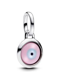 Pandora, Kettenanhänger, Engravable Evil Eye Murano Glass Mini Dangle Charm, (Murano Glas, Silber 925)