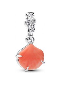 Pandora, Kettenanhänger, Korallenfarbener Muschel-Doppel-Anhänger, (Silber 925)