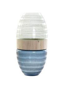 DKD Home Decor, Vase, Vase Blue Mint Wood Crystal Modern (21 x 21 x 43 cm)