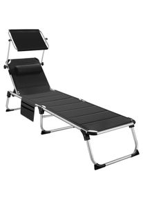 TecTake Tumbona Lorella acolchada, plegable negro - 405107