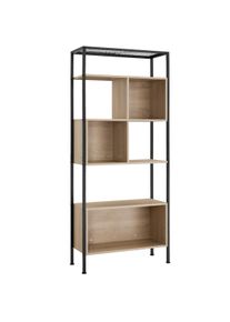 TecTake Estantería Hastings 75x31x170,5cm madera industrial clara, roble Sonoma - 404711