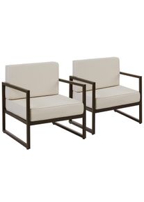 TecTake Sillón de jardín COMOSA, acolchado XXL marrón/beige - 405523