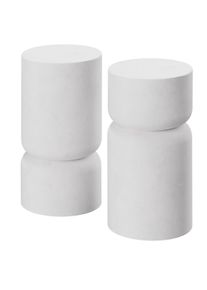 TecTake Juego de 2 mesas auxiliares Amine con un diseño robusto blanco - 406054