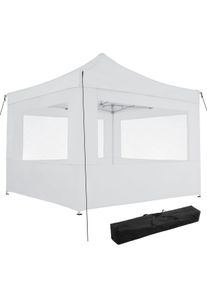 TecTake Gazebo pieghevole Olivia 3x3 m con 4 elementi laterali - bianco - 403153
