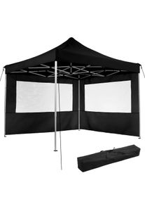 TecTake Gazebo pieghevole Olivia 3x3 m con 2 elementi laterali - nero - 403149