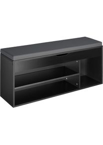 TecTake Banco zapatero Natalia 104x30x49cm negro - 403624