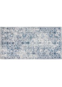 TecTake Alfombra de dise&ntilde;o vintage AMARA, pelo corto 80 x 150 cm azul - 405553