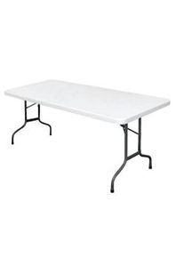 Mesa dobrável branca retangular de 183 cm Bolero U579