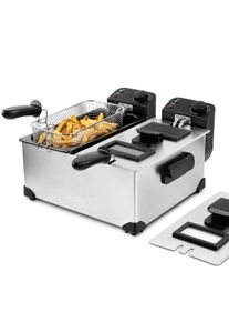 H.Koenig DFX600 Fritadeira eléctrica com filtro, 2 cestos, 3600W, 6litros