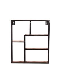 SIT-MÖBEL SIT Möbel Estantería de pared | 4 estantes asimétricos | madera de mango natural | metal viejo negro | An 40 x Pr 13 x Al 60 cm | 09272-01