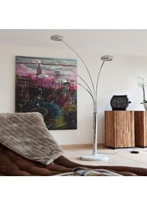 Salesfever lámpara de pie Five Fingers 210 cm | brazos móviles | base de mármol auténtico | A 150 x P 38 x A 205 cm | cromo