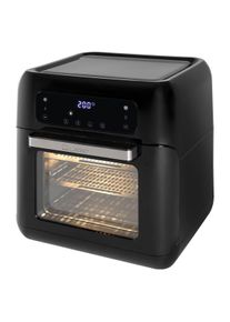 Clatronic FR 3747 Friggitrice ad aria calda senza olio 11L digitale 9 programmi spiedo per pollo, 1500W, Nero