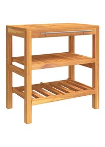 Helloshop26 - Mobile da bagno con 2 ripiani 74 x 45 x 75 cm in legno massello 02_0006546