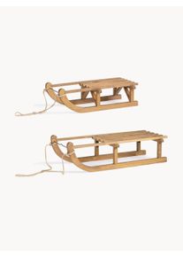 Bizzotto Komplet dekoracji z drewna sosnowego Chamonix, 2 elem. Beżowy S 80 x G 37 cm